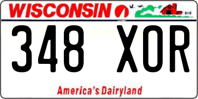 WI license plate 348XOR