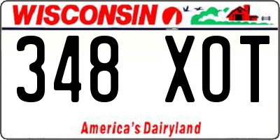 WI license plate 348XOT