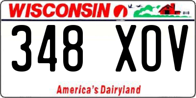 WI license plate 348XOV
