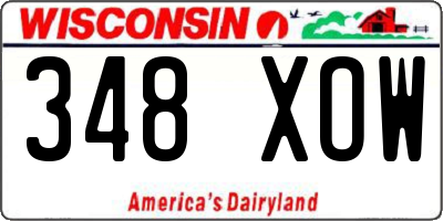WI license plate 348XOW