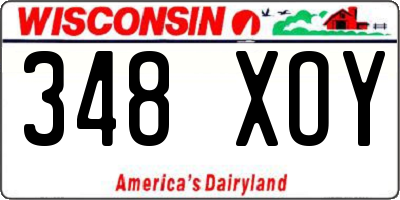 WI license plate 348XOY