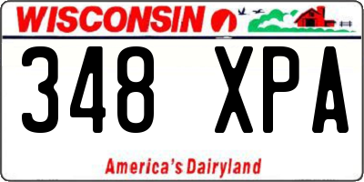 WI license plate 348XPA