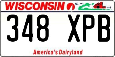 WI license plate 348XPB