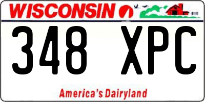 WI license plate 348XPC
