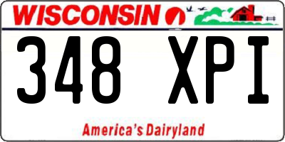 WI license plate 348XPI