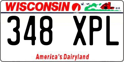 WI license plate 348XPL