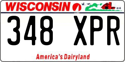 WI license plate 348XPR