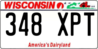 WI license plate 348XPT