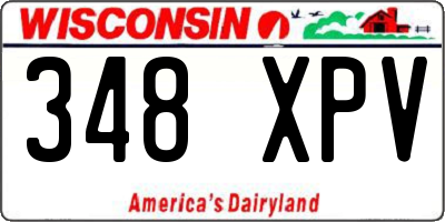 WI license plate 348XPV
