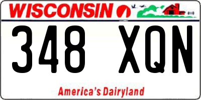 WI license plate 348XQN