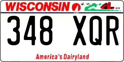 WI license plate 348XQR