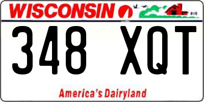 WI license plate 348XQT