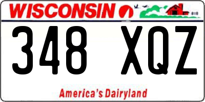 WI license plate 348XQZ