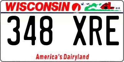 WI license plate 348XRE