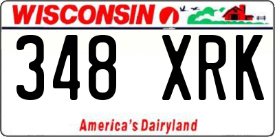 WI license plate 348XRK