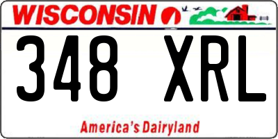 WI license plate 348XRL