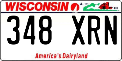 WI license plate 348XRN