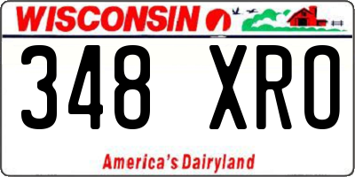 WI license plate 348XRO