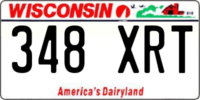 WI license plate 348XRT