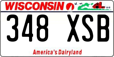 WI license plate 348XSB