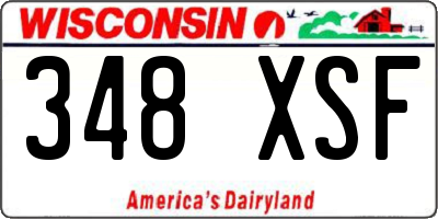 WI license plate 348XSF