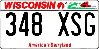 WI license plate 348XSG