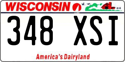 WI license plate 348XSI