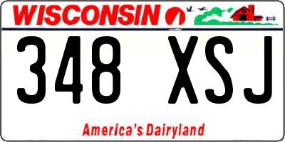 WI license plate 348XSJ