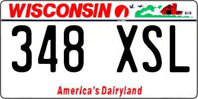 WI license plate 348XSL