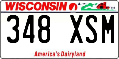 WI license plate 348XSM