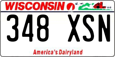 WI license plate 348XSN