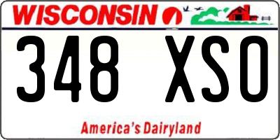 WI license plate 348XSO