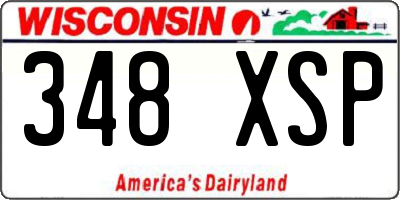 WI license plate 348XSP