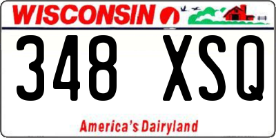 WI license plate 348XSQ