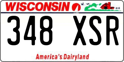WI license plate 348XSR