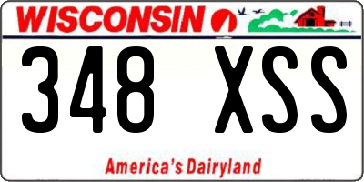 WI license plate 348XSS