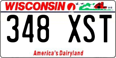 WI license plate 348XST