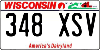 WI license plate 348XSV