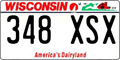 WI license plate 348XSX