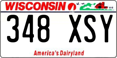 WI license plate 348XSY