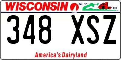 WI license plate 348XSZ