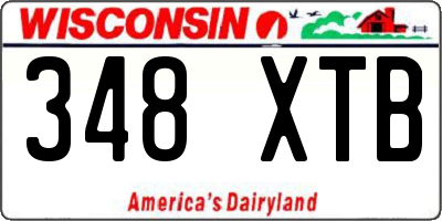 WI license plate 348XTB