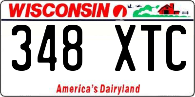 WI license plate 348XTC