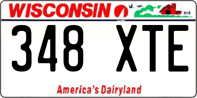 WI license plate 348XTE