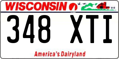 WI license plate 348XTI