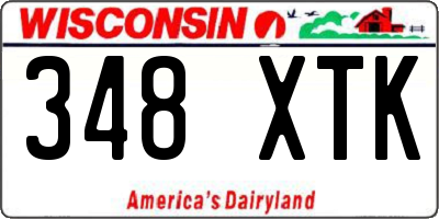 WI license plate 348XTK