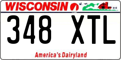 WI license plate 348XTL