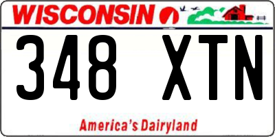 WI license plate 348XTN