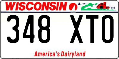 WI license plate 348XTO