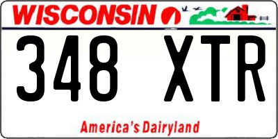 WI license plate 348XTR
